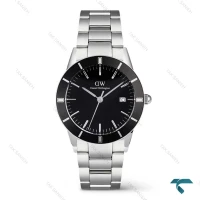 ساعت دنیل ولینگتون مردانه آیکونیک پارادایم سیلور صفحه مشکی DW-7632-G