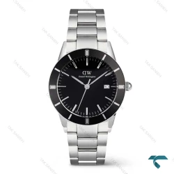 ساعت دنیل ولینگتون مردانه آیکونیک پارادایم سیلور صفحه مشکی DW-7632-G