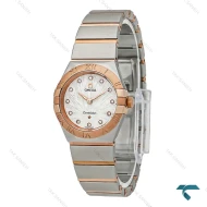 ساعت امگا کانسلیشن زنانه دورنگ رزگلد صفحه سفید جدید Omega-7635-L