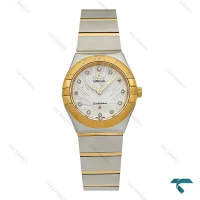 ساعت زنانه امگا کانسلیشن دورنگ طلایی صفحه سفید جدید Omega-7636-L
