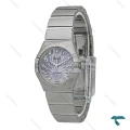 ساعت امگا کانسلیشن زنانه سیلور صفحه طرحدار یاسی Omega-7638-L