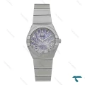 ساعت امگا کانسلیشن زنانه سیلور صفحه طرحدار یاسی Omega-7638-L