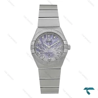 ساعت امگا کانسلیشن زنانه سیلور صفحه طرحدار یاسی Omega-7638-L