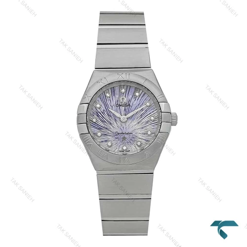 ساعت امگا کانسلیشن زنانه سیلور صفحه طرحدار یاسی Omega-7638-L