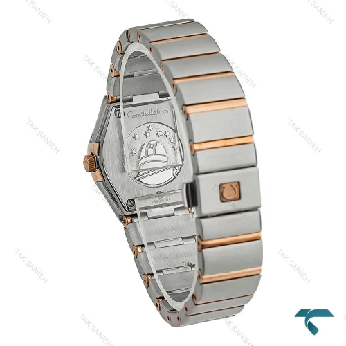 امگا زنانه کانسلیشن دورنگ رزگلد صفحه طرحدار یاسی Omega-7640-L