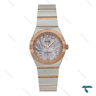 امگا زنانه کانسلیشن دورنگ رزگلد صفحه طرحدار یاسی Omega-7640-L