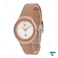 ساعت زنانه نیوی فورس NF5004 بند حصیری رزگلد NaviForce-7676-L