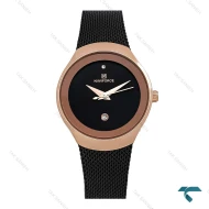ساعت مچی زنانه نیوی فورس NF5004 مشکی رزگلد NaviForce-7677-L