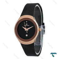 ساعت مچی زنانه نیوی فورس NF5004 مشکی رزگلد NaviForce-7677-L
