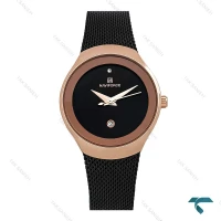 ساعت مچی زنانه نیوی فورس NF5004 مشکی رزگلد NaviForce-7677-L