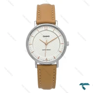 ساعت زنانه کاسیو اصلی LTP-VT04L-7A1 بند چرم عسلی Casio-7694-U
