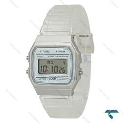 ساعت کاسیو اصلی F-91W دیجیتالی سیلور شیشه ای Casio-7709-G