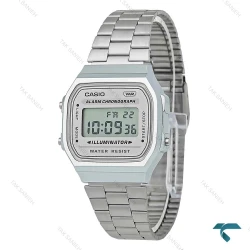 ساعت مچی کاسیو اصلی A168 دیجیتالی نقره ای Casio-7714-G