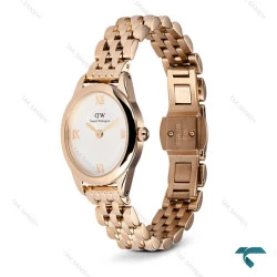 ساعت بیضی زنانه دنیل ولینگتون Ophelia رزگلد سفید DW-7686-L
