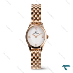 ساعت بیضی زنانه دنیل ولینگتون Ophelia رزگلد سفید DW-7686-L