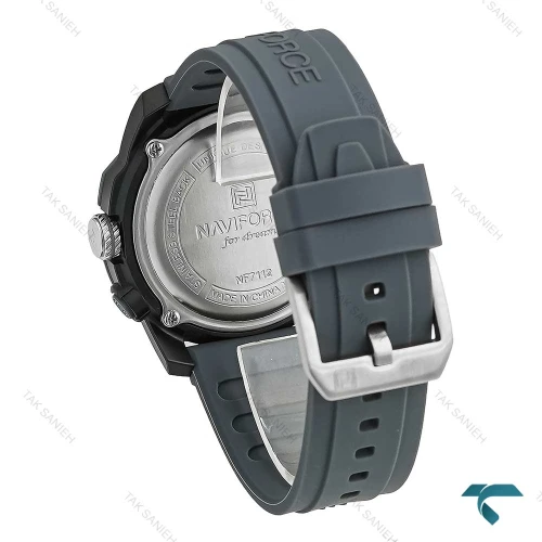 ساعت مردانه نیوی فورس مدل NF7112 با طراحی اسپرت و بند طوسی رنگ مناسب برای استفاده روزمره و رسمی