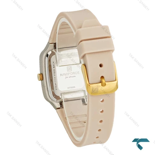 ساعت نیوی فورس NF5055 زنانه کرمی NaviForce-7729-L