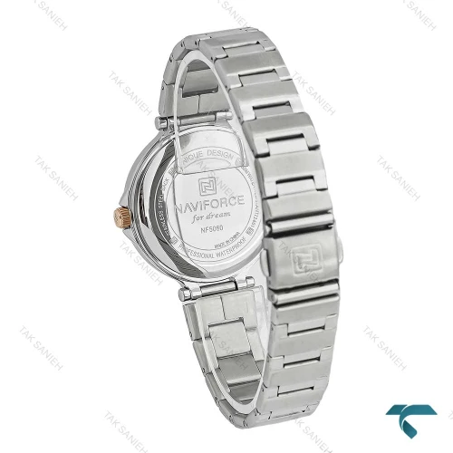ساعت مچی زنانه ناوی فورس NF5060 نقره ای صفحه طوسی NaviForce-7743-L