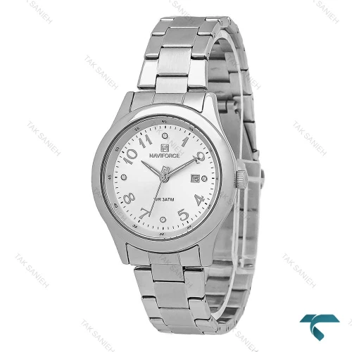 ساعت زنانه ناوی فورس NF5059 نقره ای صفحه سفیدNaviForce-7747-L