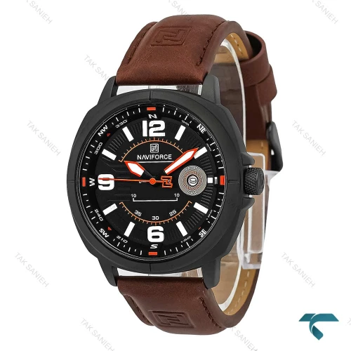 ساعت مردانه ناوی فورس NF8078 بند چرم قهوه ای NaviForce-7753-G