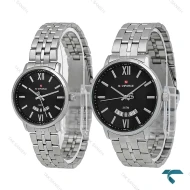 ساعت ست نیوی فورس NF9238 سیلور صفحه مشکی NaviForce-7762-S