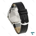 ساعت مردانه کیو اند کیو دو تقویمه صفحه سفید بند چرم مشکی شیک مناسب روزمره و رسمی مدل QQ-7769-G