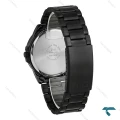 ساعت مچی مردانه کیو اند کیو مشکی دو تقویمه مدل QQ-7784-G کلاسیک ضد آب با بند استیل مناسب استفاده روزانه و رسمی