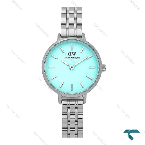 ساعت زنانه دنیل ولینگتون نقره ای صفحه تیفانی مدل DW 7827 L شیک و ظریف مناسب استایل رسمی و روزمره