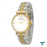 ساعت امپریو آرمانی زنانه دورنگ طلایی ایندکس خط Armani-7859-L