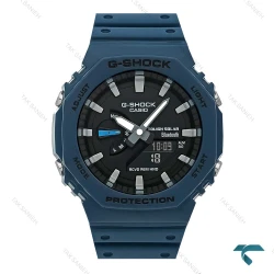 ساعت جیشاک GA2100 مردانه سرمه ای صفحه مشکی Casio-7864-G