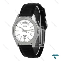 ساعت کاسیو MTP-1370 مردانه سیلور بند چرم مشکی Casio-7874-G