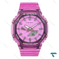 ساعت کاسیو جیشاک GA2100 زنانه شیشه ای صورتی Casio-7877-L