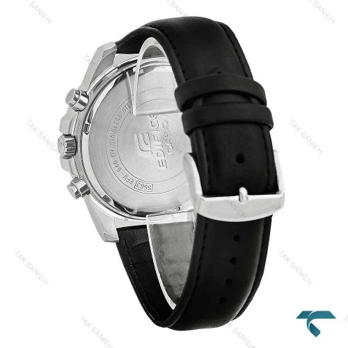 ساعت کاسیو ادیفایس EFV540 مردانه سیلور مشکی بند چرم Casio-7901-G