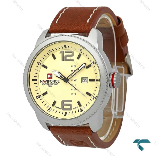 ساعت ناوی فورس مردانه NF9063 بند چرم عسلی NaviForce-7887-G
