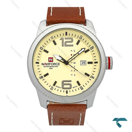 ساعت ناوی فورس مردانه NF9063 بند چرم عسلی NaviForce-7887-G