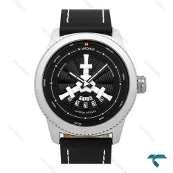 ساعت مردانه ناوی فورس NF9156 سیلور بند چرم مشکی NaviForce-7891-G