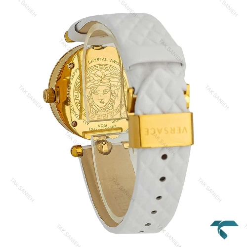 ساعت ورساچه Micro Vanitas زنانه طلایی بند چرم سفید Versace-7902-L