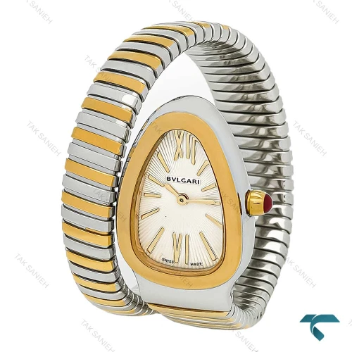 ساعت بولگاری ماری زنانه تک دور دورنگ طلایی نقره ای Bvlgari-7955-L