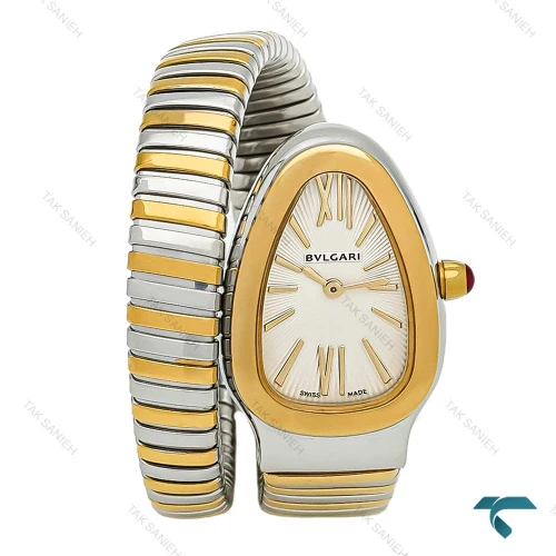 ساعت بولگاری ماری زنانه تک دور دورنگ طلایی نقره ای Bvlgari-7955-L