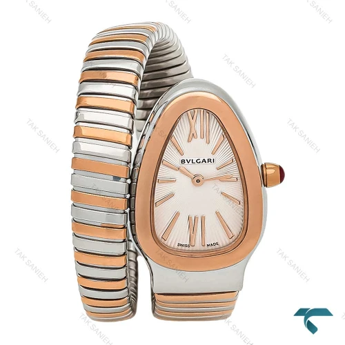 ساعت بولگاری ماری زنانه تک دور دورنگ رزگلد نقره ای Bvlgari-7956-L