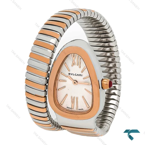 ساعت بولگاری ماری زنانه تک دور دورنگ رزگلد نقره ای Bvlgari-7956-L