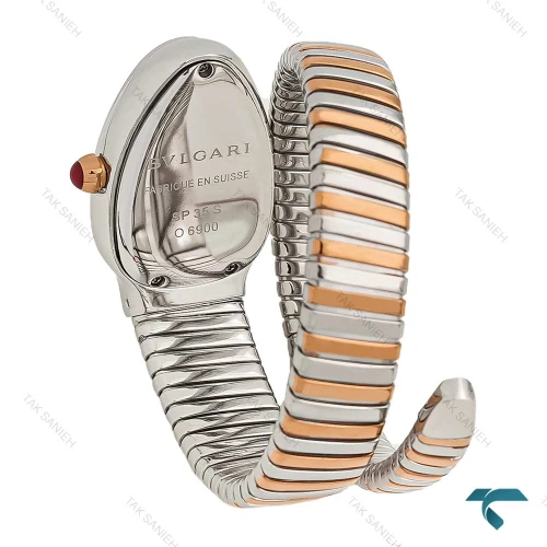 ساعت بولگاری ماری زنانه تک دور دورنگ رزگلد نقره ای Bvlgari-7956-L