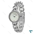 ساعت شنل زنانه بندکارتیری استیل صفحه سفید دورنگین Chanel-7962-L