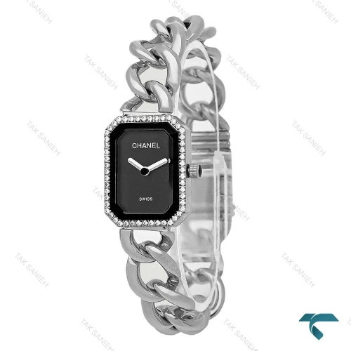 ساعت زنانه شنل Premiere استیل صفحه مشکی دورنگین Chanel-7965-L
