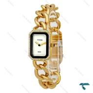 ساعت شنل Premiere زنانه بند کارتیری طلایی دورنگین Chanel-7967-L