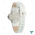 ساعت ونکلیف Alhambra زنانه نقره ای بند چرم سفید دورنگین VanCleef-7989-L