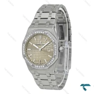 ساعت AP زنانه استیل صفحه طوسی دورنگین AP-7990-L