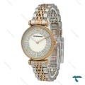 ساعت زنانه امپریو آرمانی دو رنگ رزگلد صفحه نگین دار Armani-7995-L
