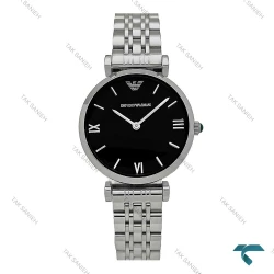 ساعت امپوریو آرمانی زنانه سیلور صفحه مشکی خطی Armani-7999-L