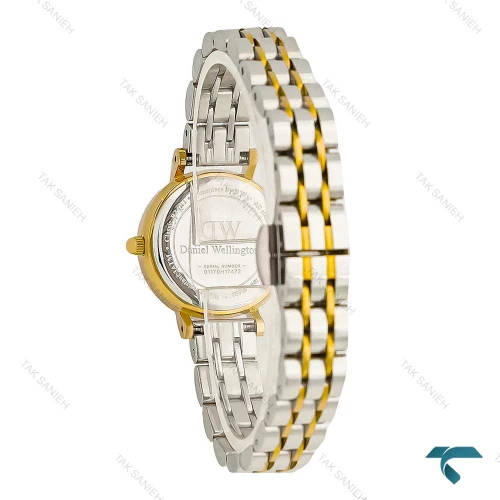 ساعت DW مینی زنانه گرد دورنگ طلایی ایندکس یونانی DW-5993-24-L
